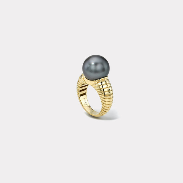 Retrouvai Grandfather Tahitian Pearl Modern Love Ring