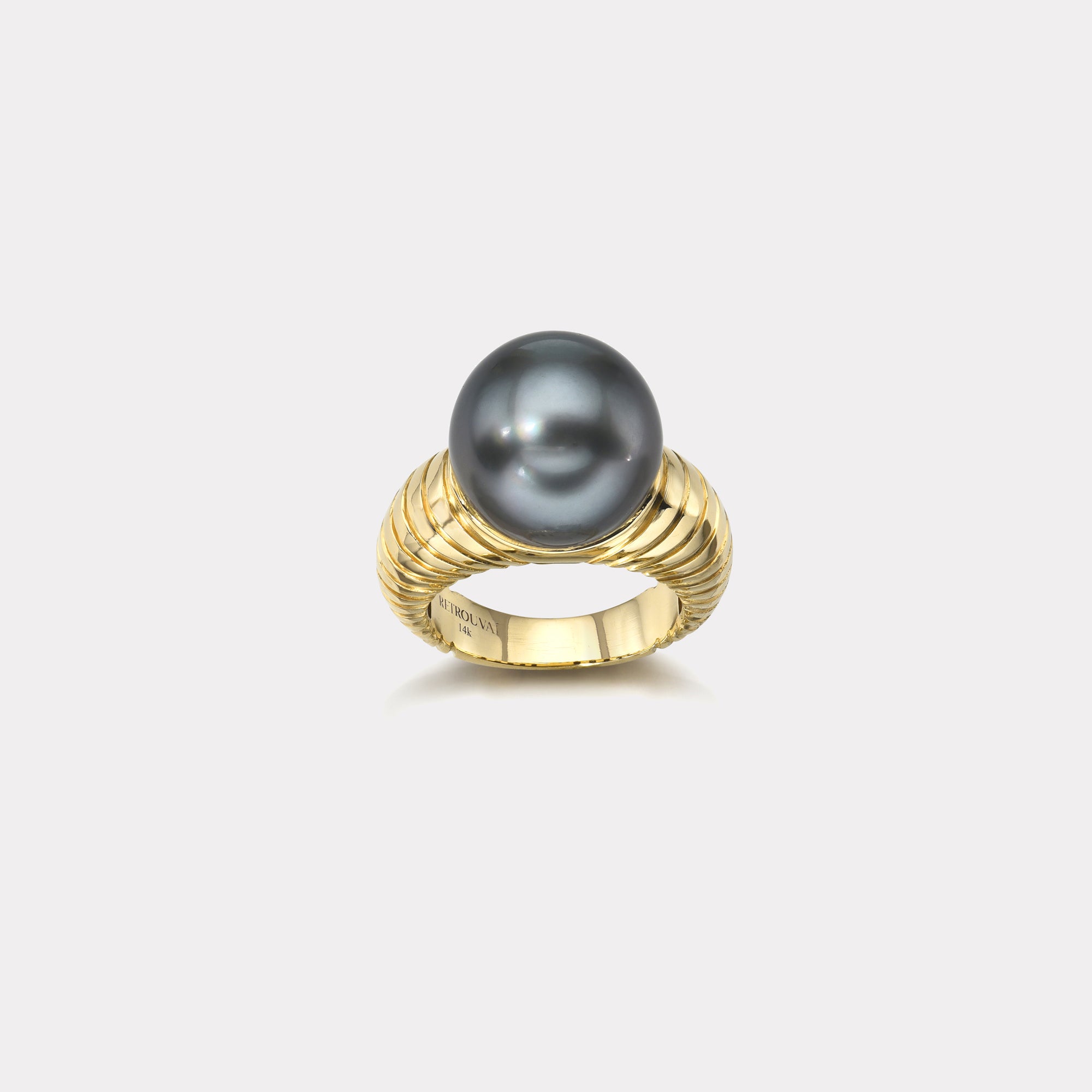 retrouvai Grandfather Tahitian Pearl Modern Love Ring