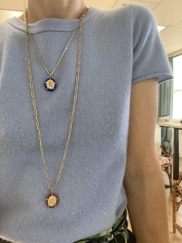 Retrouvai Hand Cut Dark Mother Of Pearl Frame Ouroboros Charm