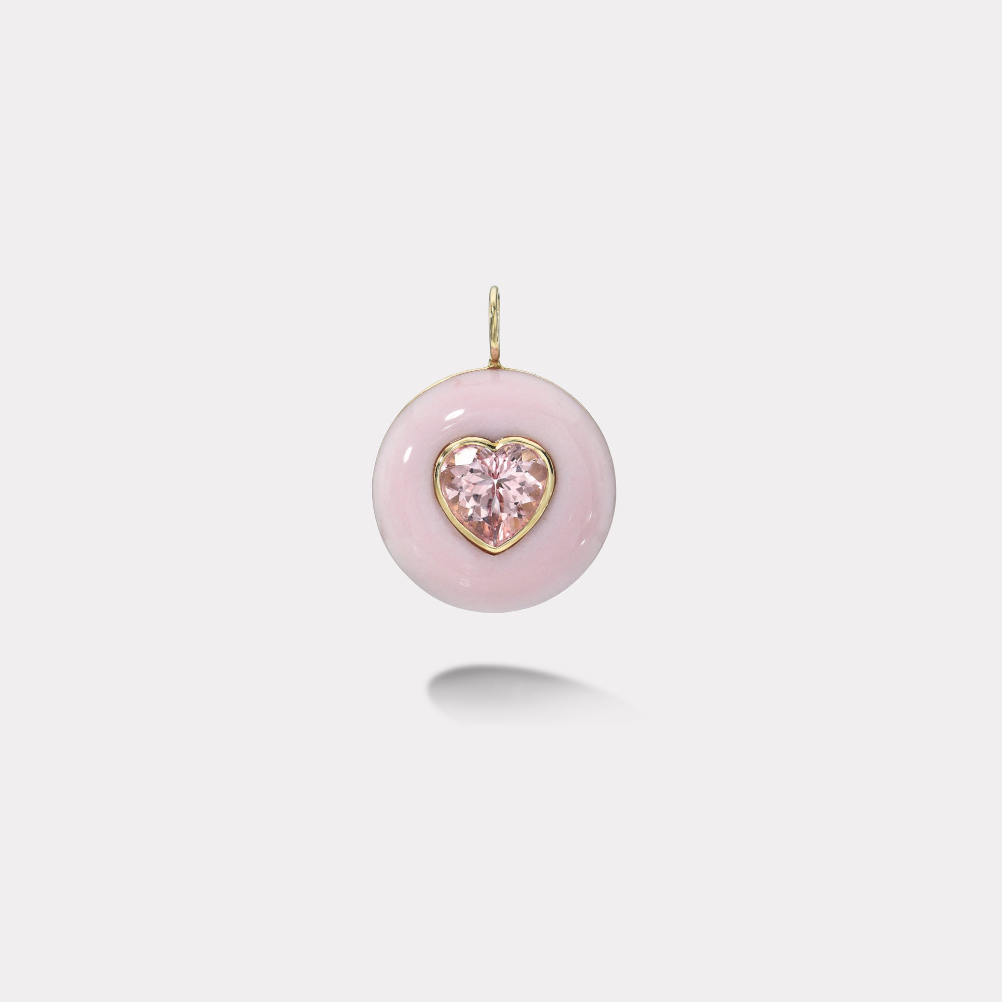retrouvai Heart Morganite in Pink Opal Lollipop Charm