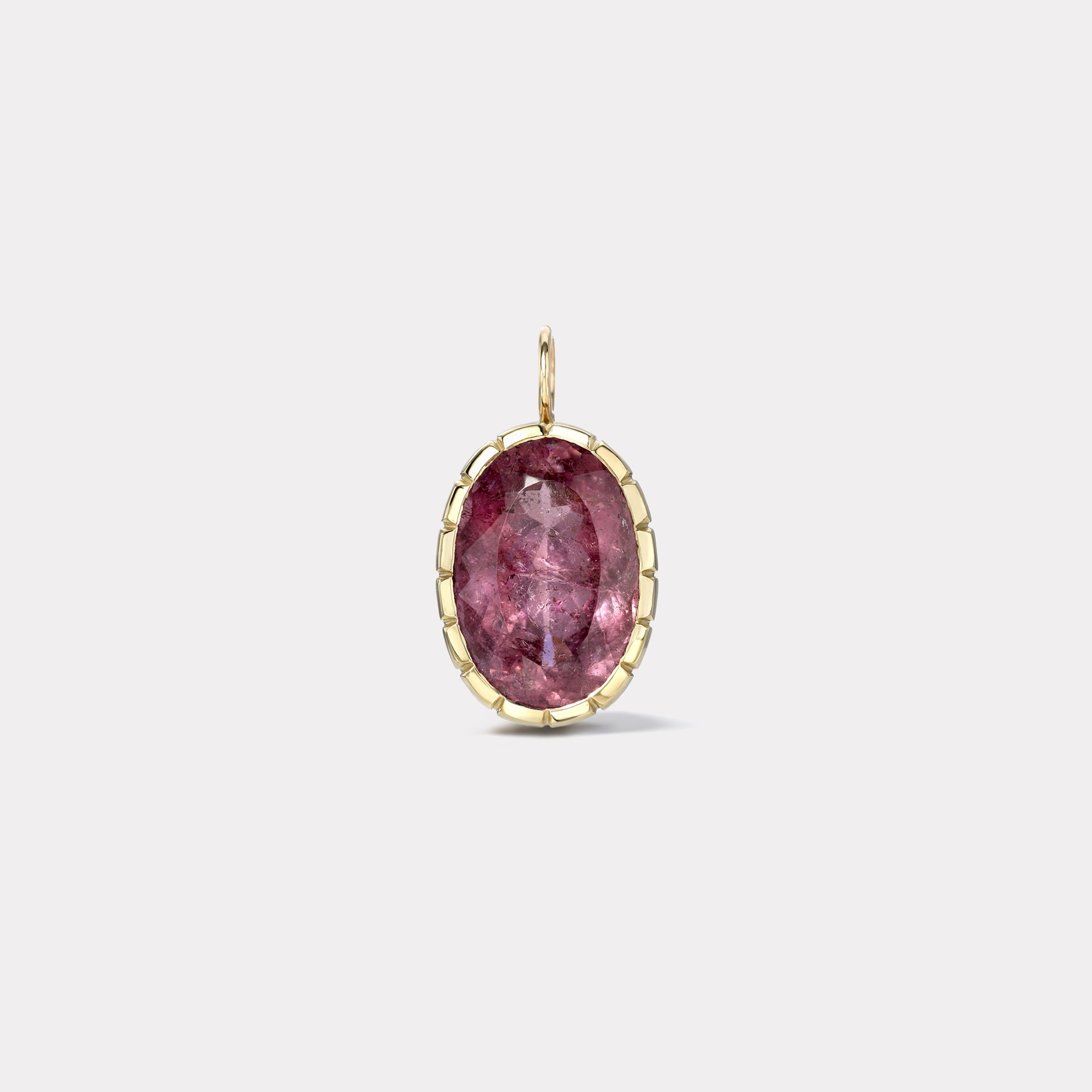 retrouvai Heirloom Bezel Oval Violet Tourmaline Charm
