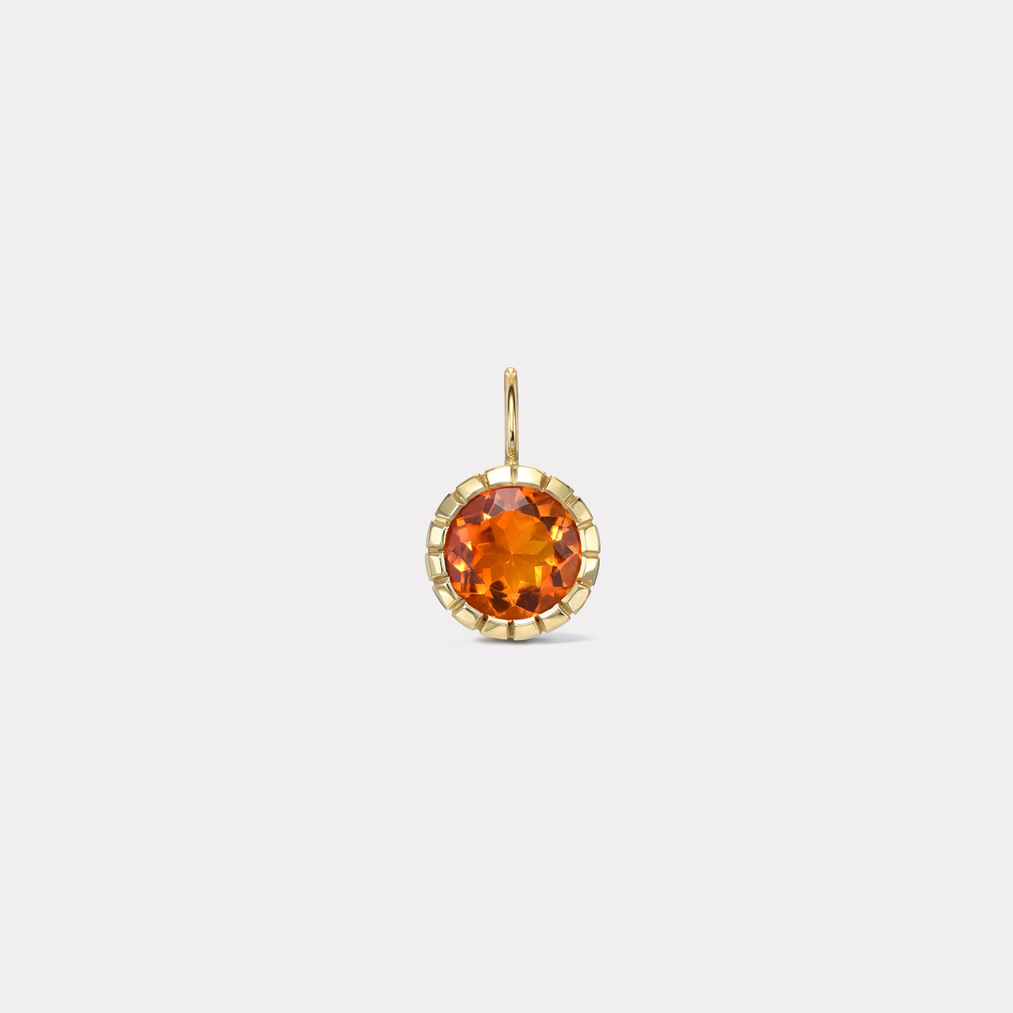 retrouvai Heirloom Bezel Round Mexican Fire Opal Charm