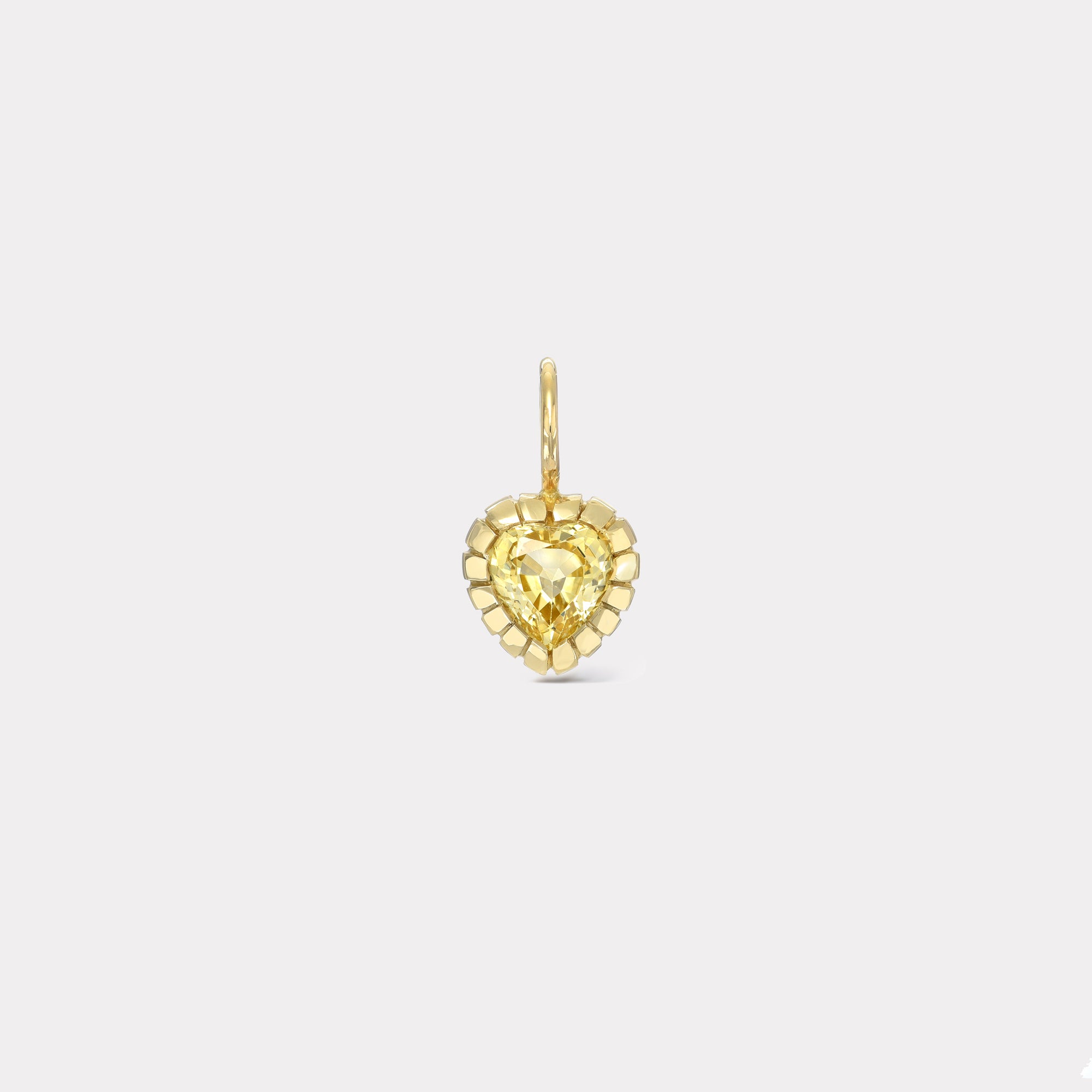 retrouvai Heirloom Bezel Yellow Sapphire Heart Charm