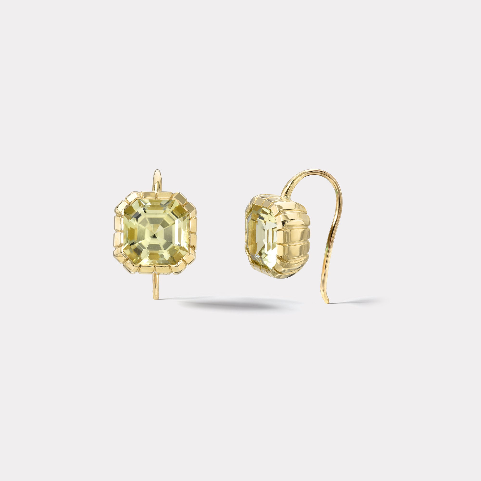 retrouvai Heirloom Bezel Yellow Tourmaline Earrings