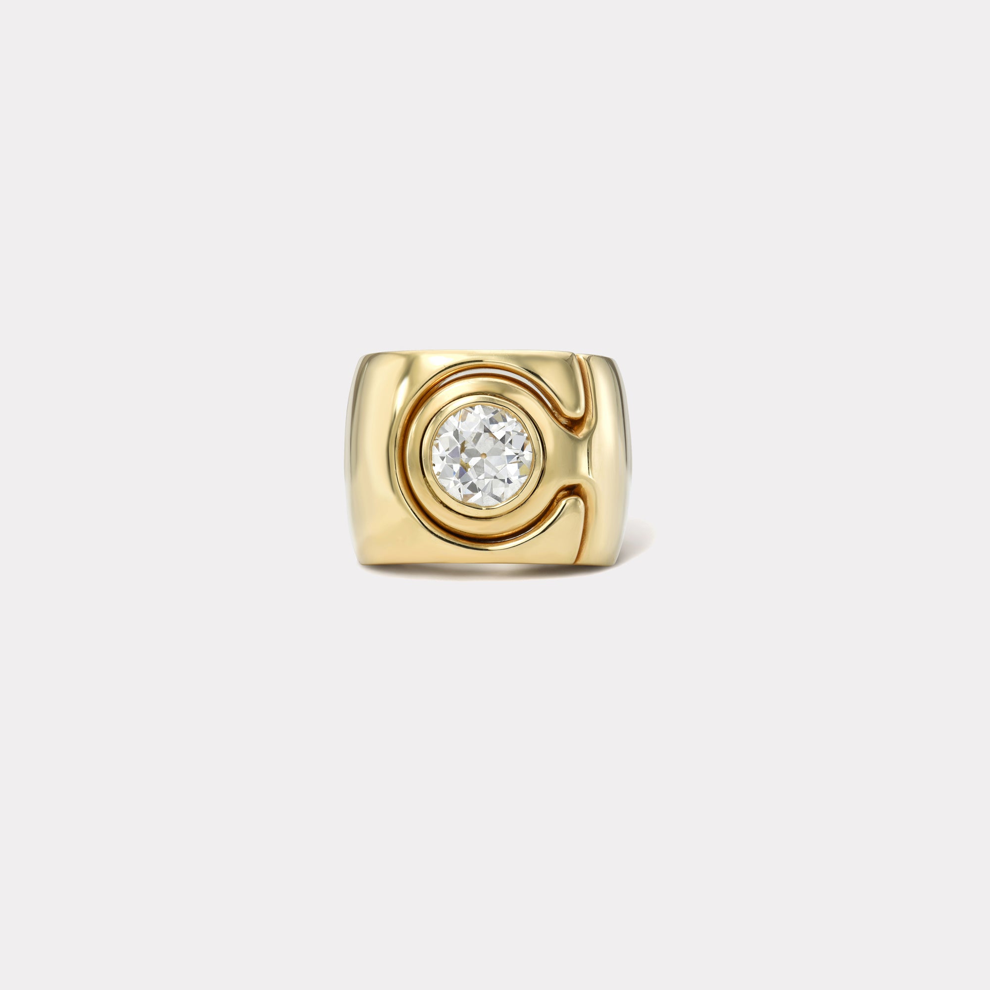 retrouvai Impetus Interlocking Puzzle Ring with 1.22ct GIA Old Euro Round Diamond