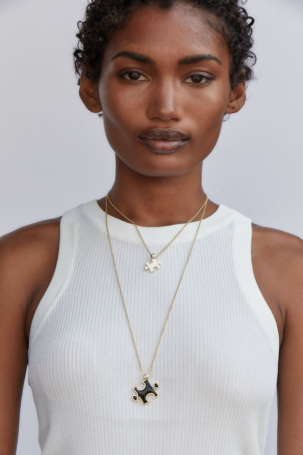 Retrouvai Inlay Impetus Puzzle Pendant In Pink Opal