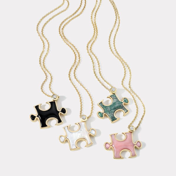Retrouvai Inlay Impetus Puzzle Pendant In Serpentine