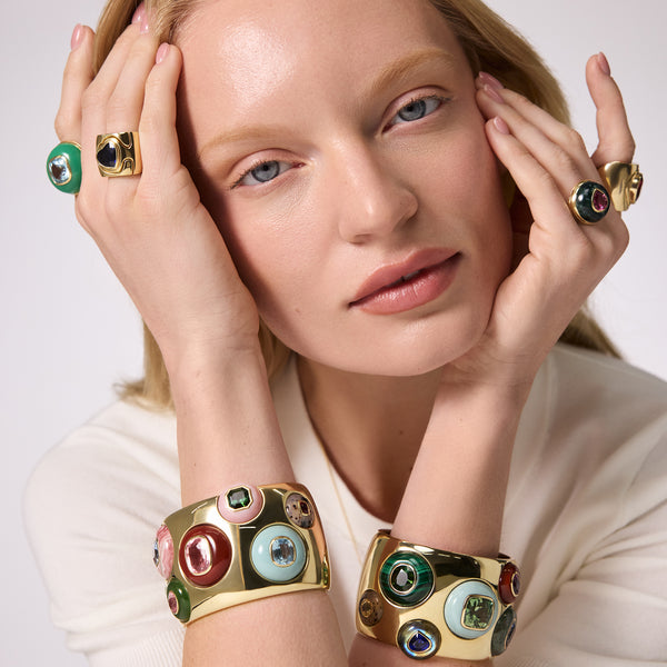 Retrouvai Lollipop Cuff With 7 Hand Carved Lollipops