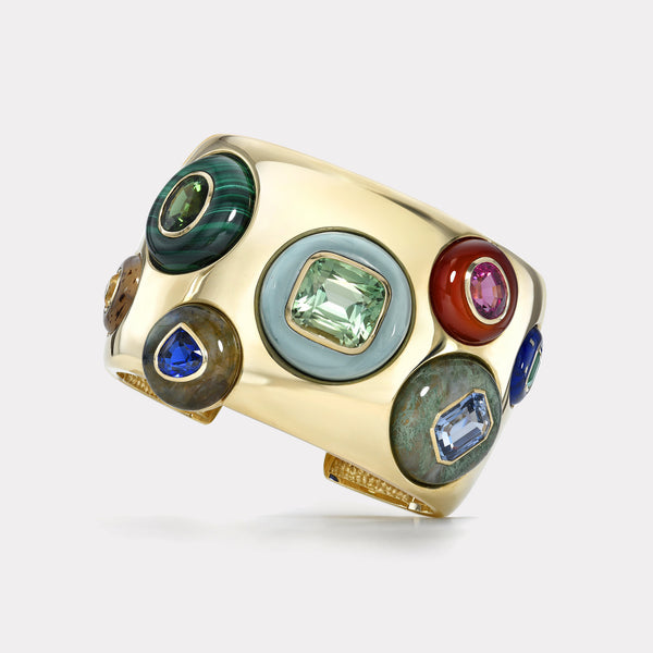 Retrouvai Lollipop Cuff With 7 Hand Carved Lollipops