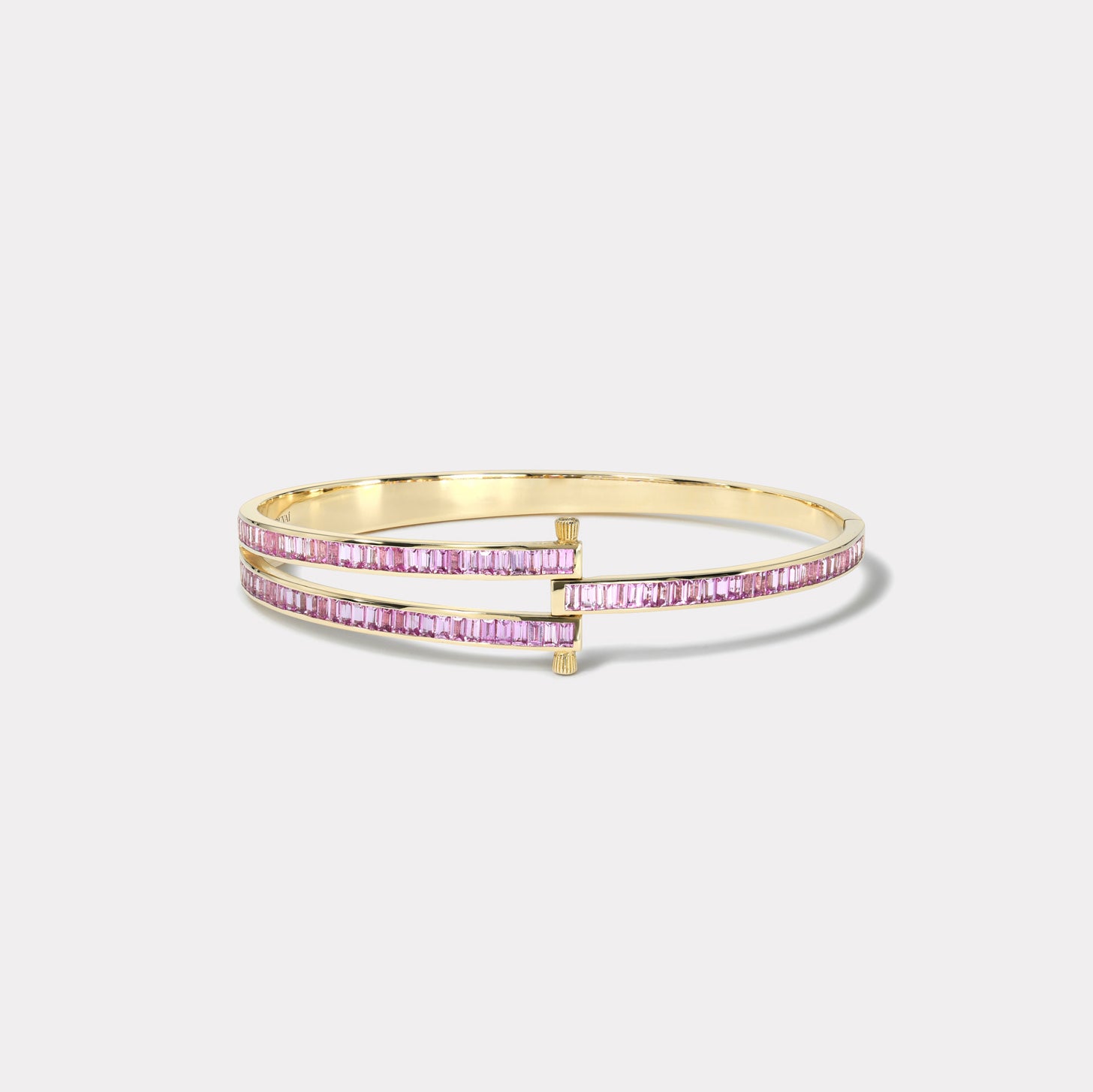 retrouvai Magna Bracelet with Baguette Cut Pink Sapphires