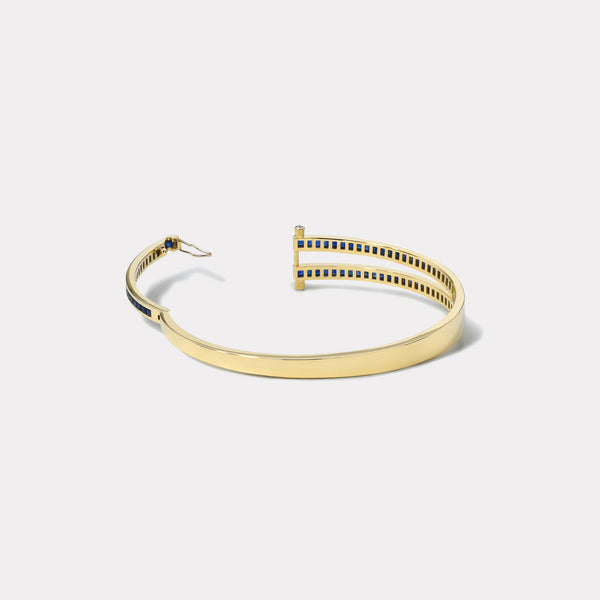 Retrouvai Magna Bracelet With Carre Cut Blue Sapphires