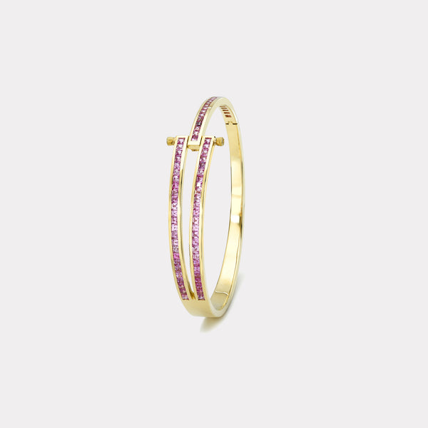 Retrouvai Magna Bracelet With Carre Cut Pink Sapphires