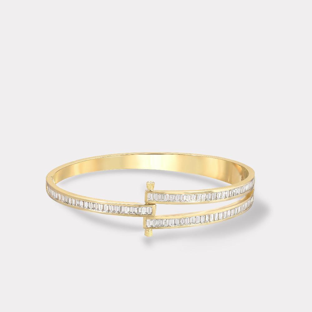 retrouvai Magna Bracelet with White Baguette Cut Diamonds