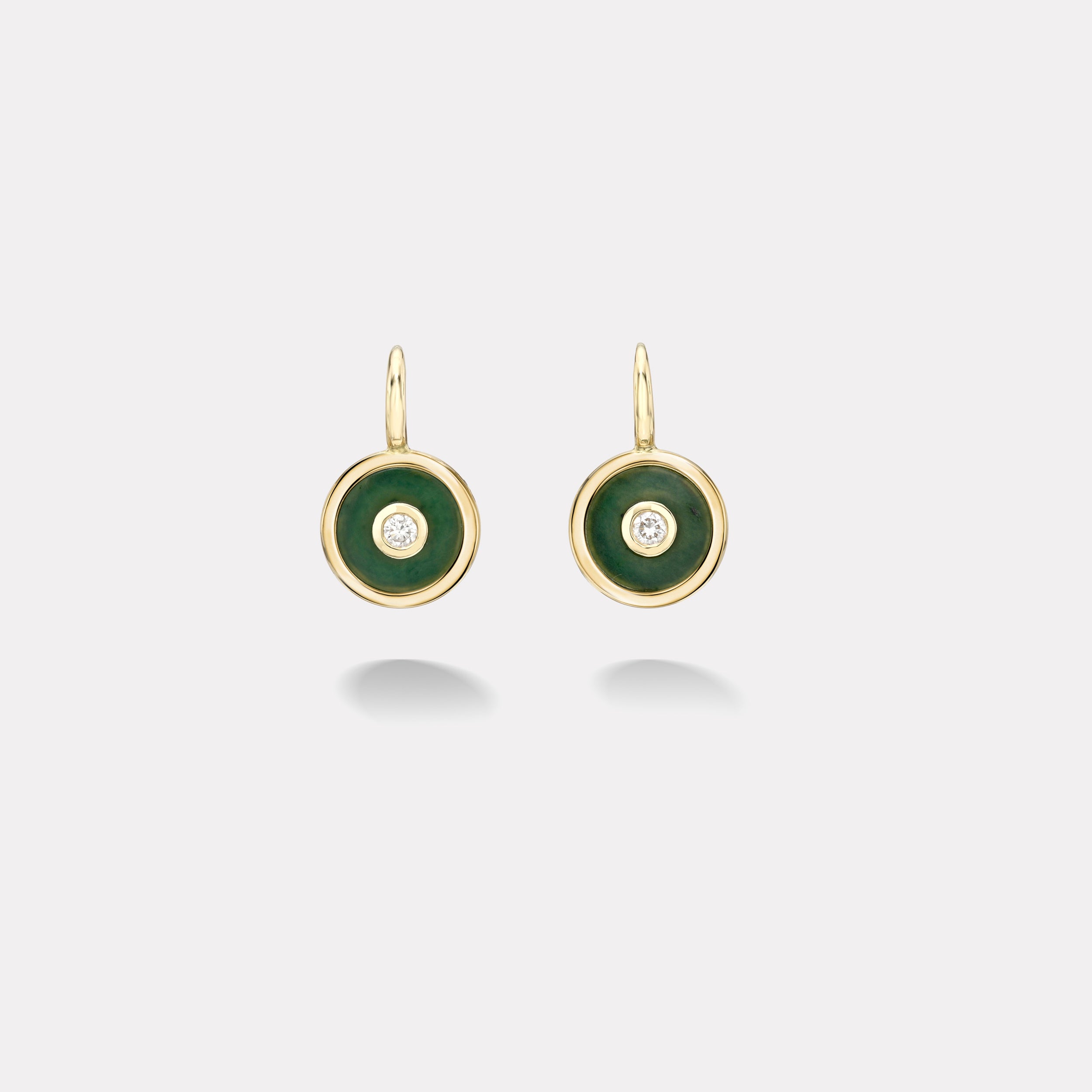 retrouvai Midi Compass Hook Earrings with Nephrite Jade retrouvai Midi Compass Hook Earrings with Nephrite Jade