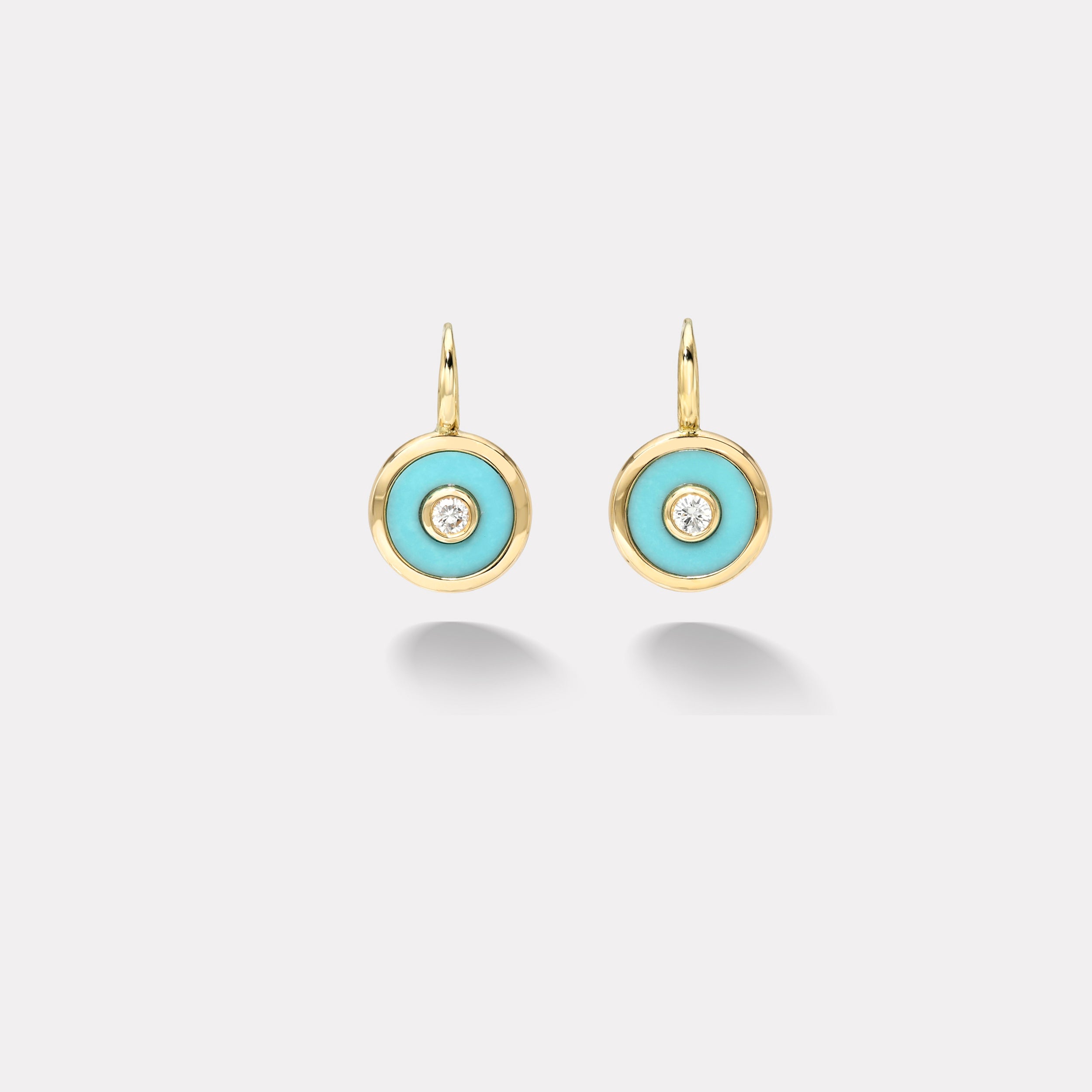 retrouvai Midi Compass Hook Earrings with Turquoise