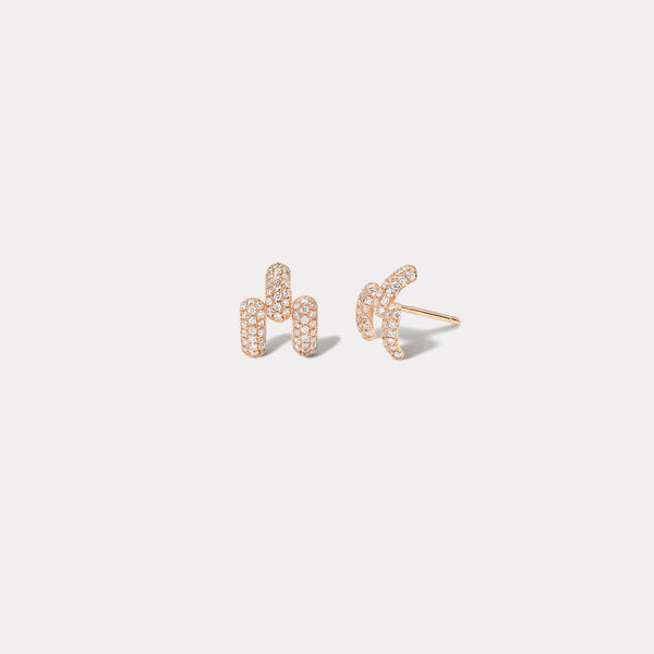 Retrouvai Mini Balloon Magna Stud Earrings With Pavé Diamonds