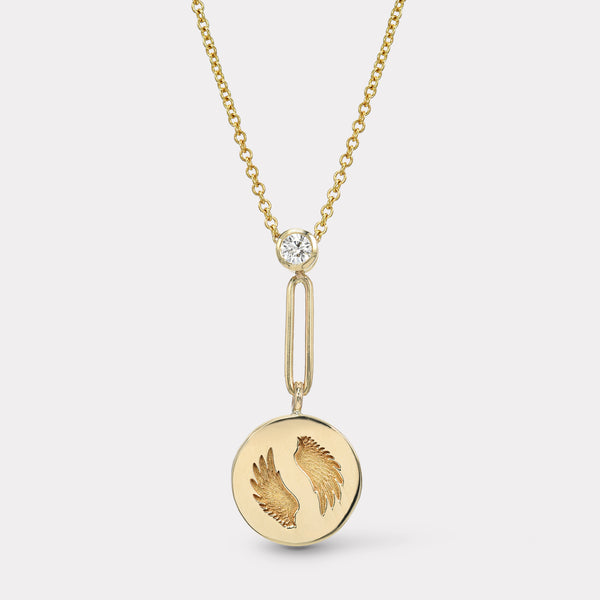 Retrouvai Mini Bravery Pendant On 18" Drop Loop Chain