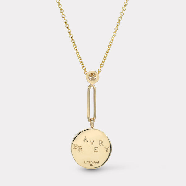 Retrouvai Mini Bravery Pendant On 18" Drop Loop Chain