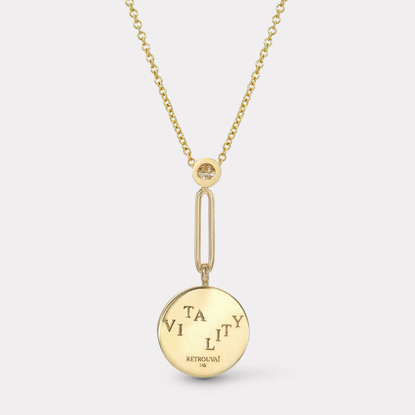 Retrouvai Mini Vitality Pendant On 18" Drop Loop Chain