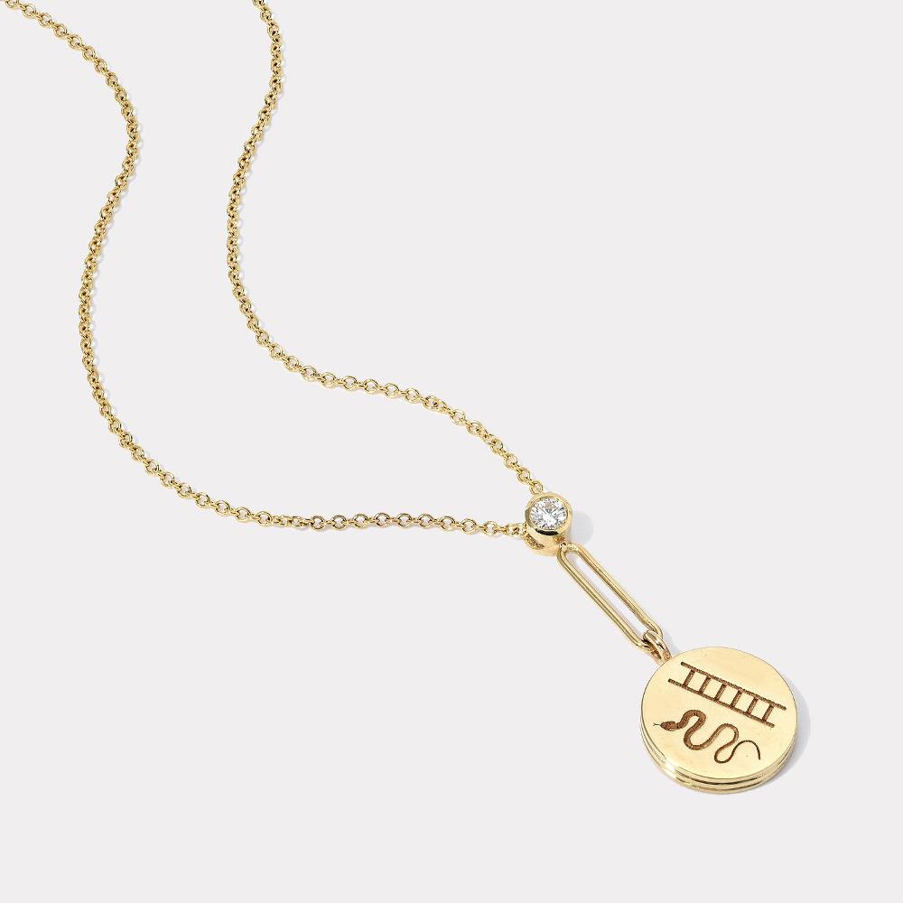 retrouvai Mini Vitality Pendant on 18" Drop Loop Chain