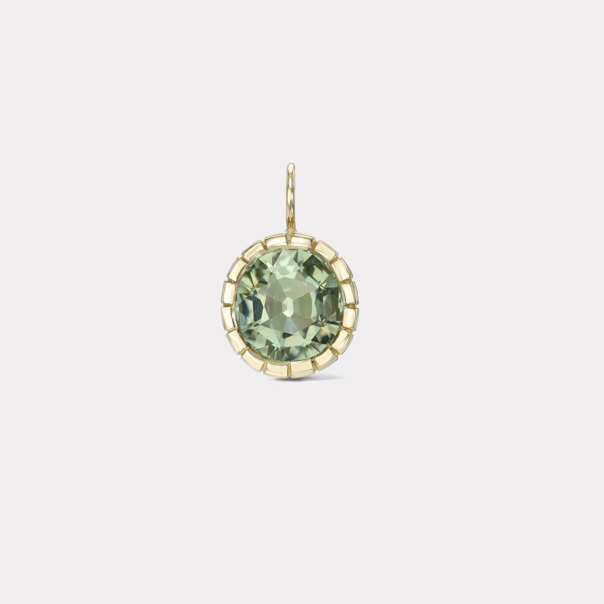 retrouvai Mint Green Tourmaline Heirloom Bezel Charm