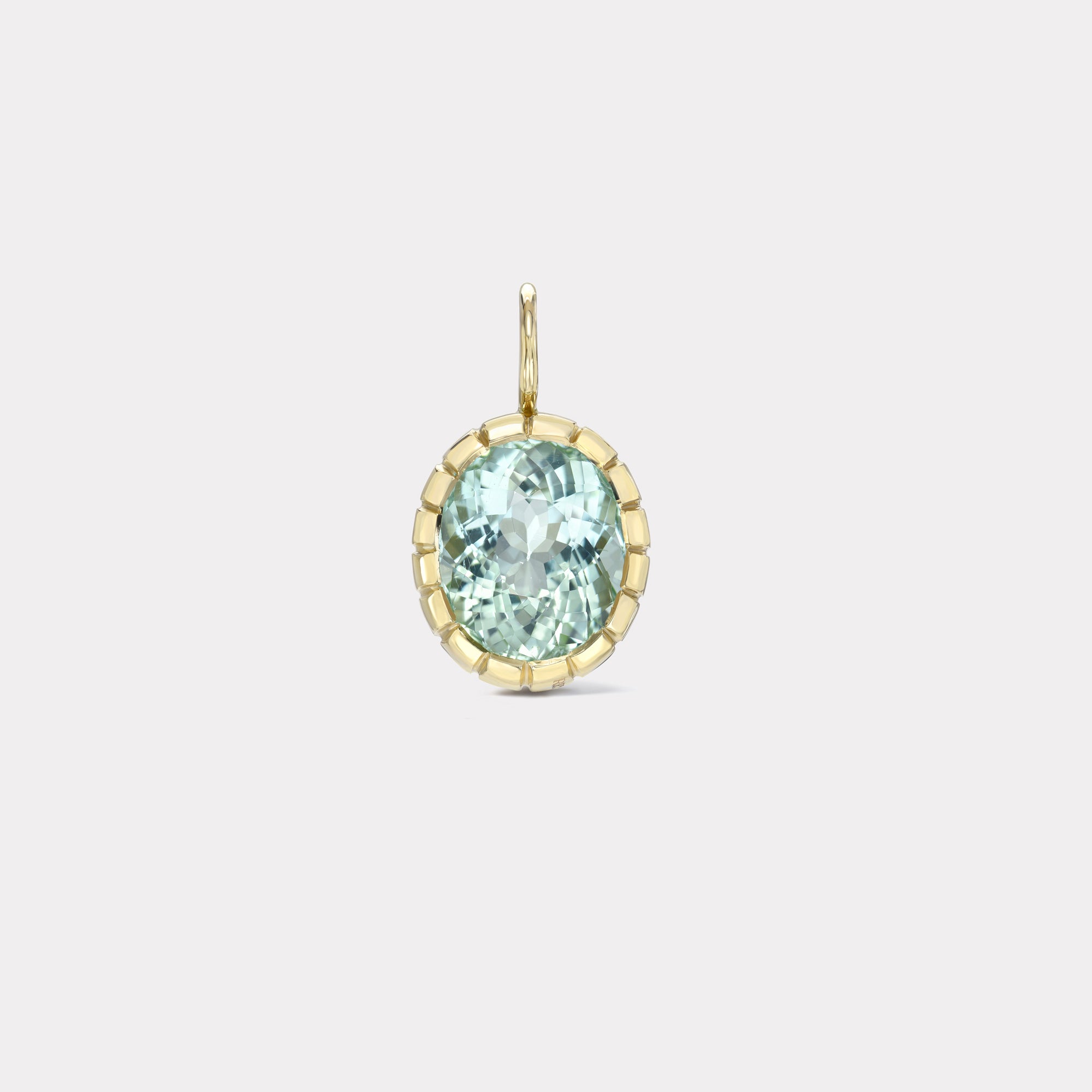 retrouvai Pale Aqua Tourmaline Heirloom Bezel Charm