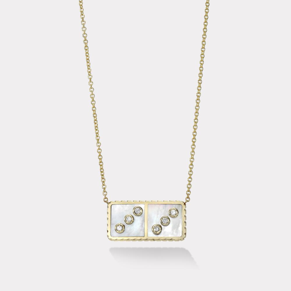 retrouvai Petite Domino Pendant - White Mother of Pearl
