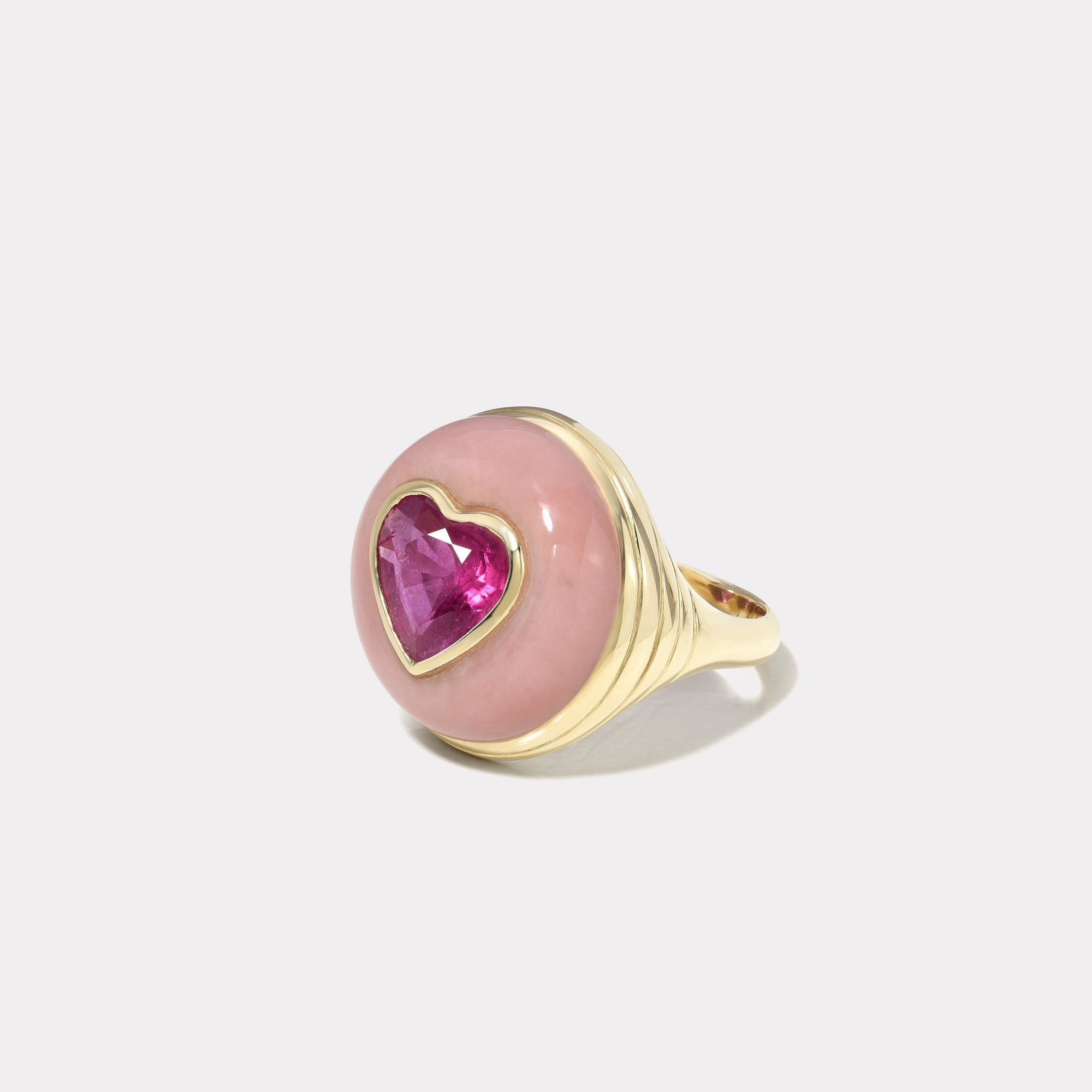 retrouvai Petite Lollipop Ring - 2.52ct Ruby in Pink Opal