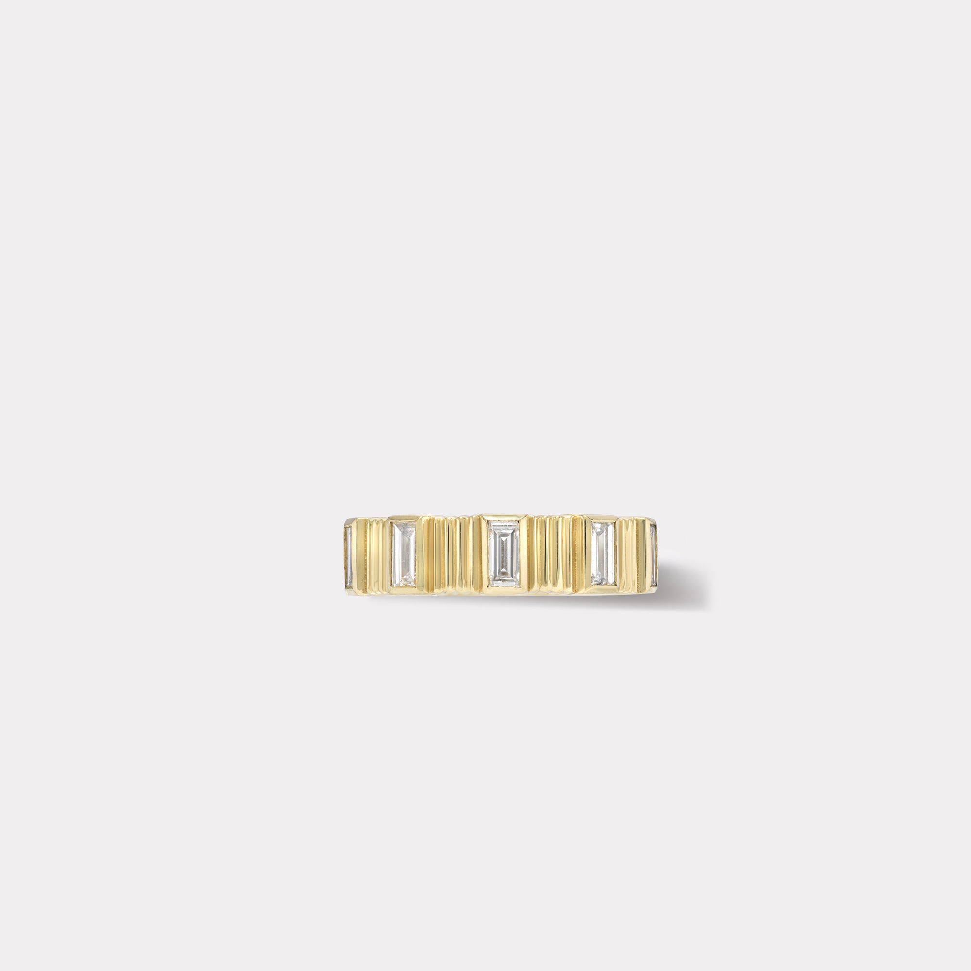 retrouvai Pleated Five Stone Band - Baguette Cut Diamonds