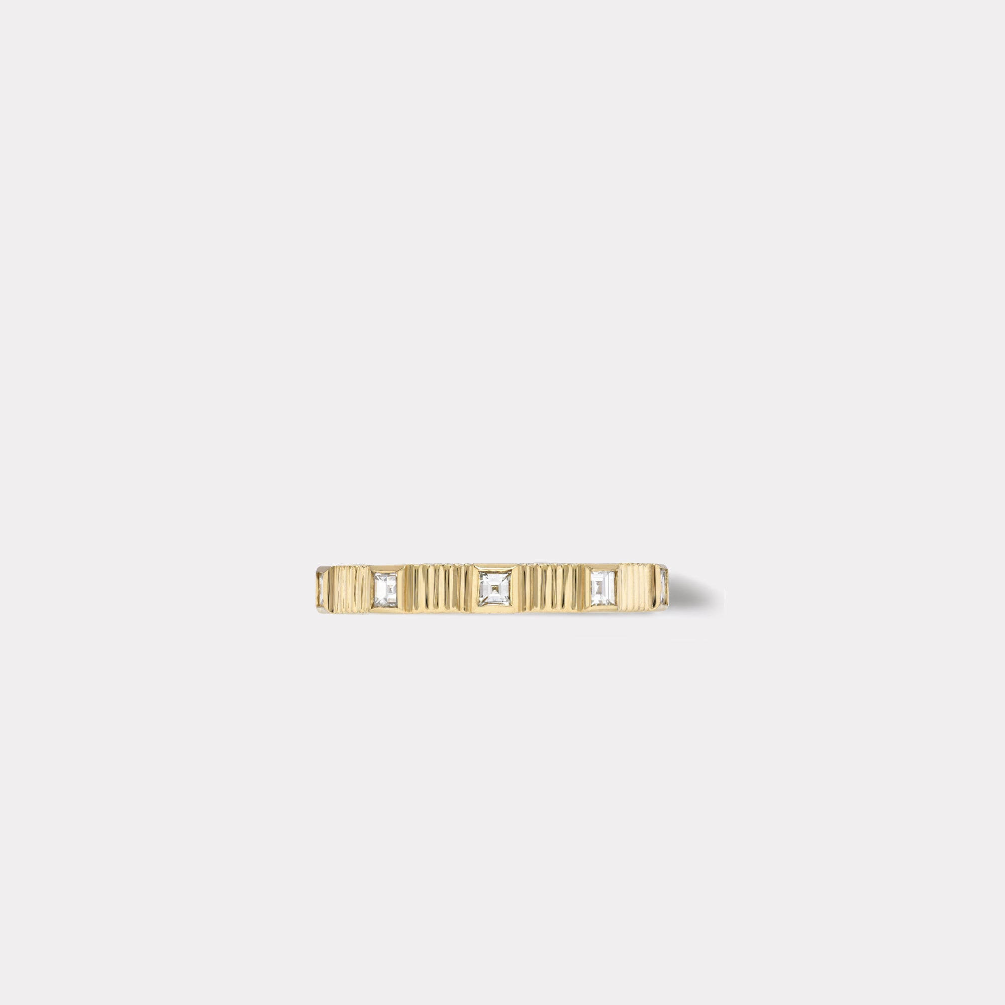 retrouvai Pleated Five Stone Band - Carre Cut Diamonds