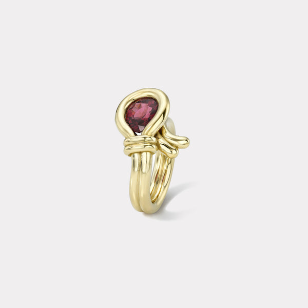 Retrouvai 1.89ct Dark Pink Tourmaline Loop Ring