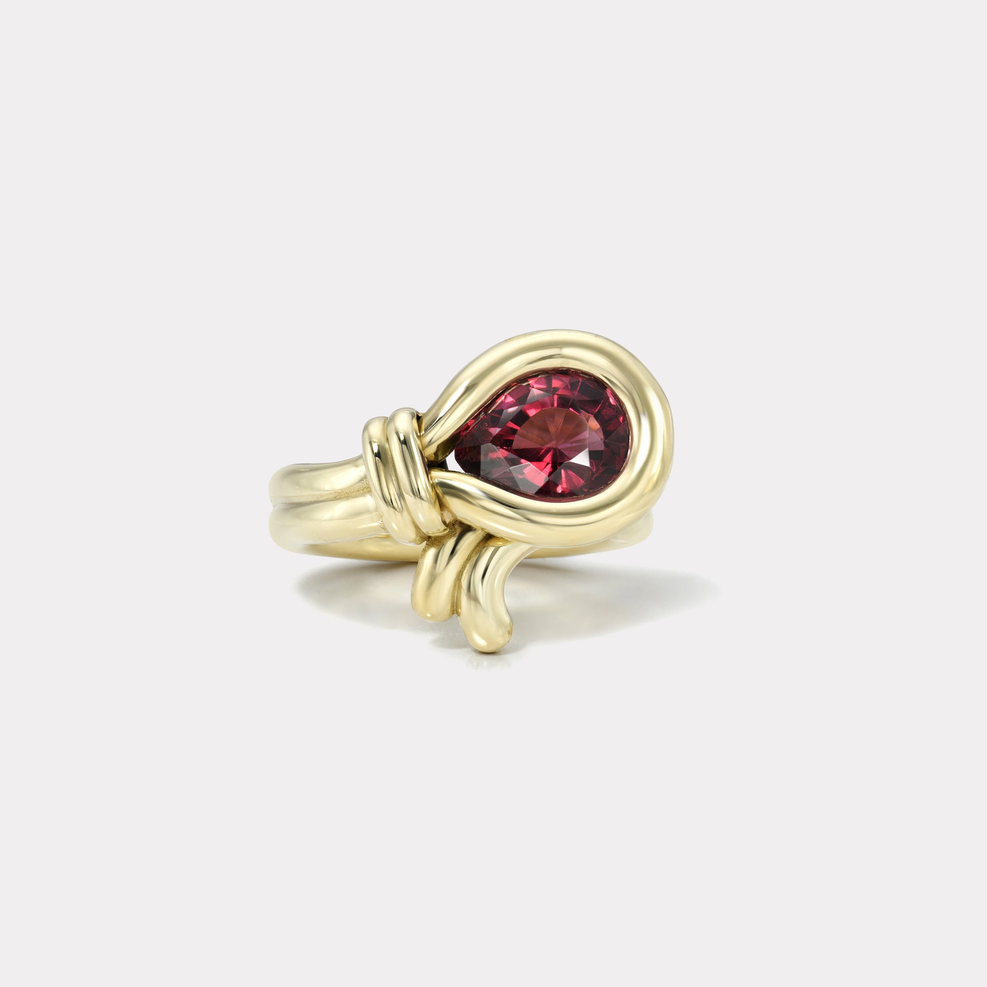 retrouvai 1.89ct Dark Pink Tourmaline Loop Ring