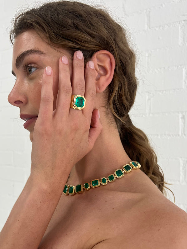 Retrouvai 102.87ct Emerald Bounce Necklace