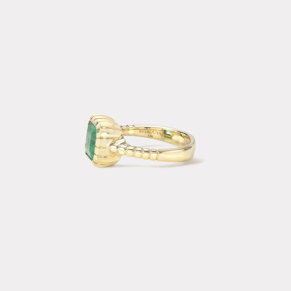Retrouvai 2.03ct Emerald Heirloom Bezel Ring