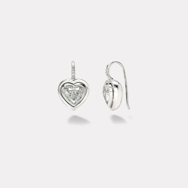 Retrouvai 2.14ct GIA Heart Diamond Bounce Earrings