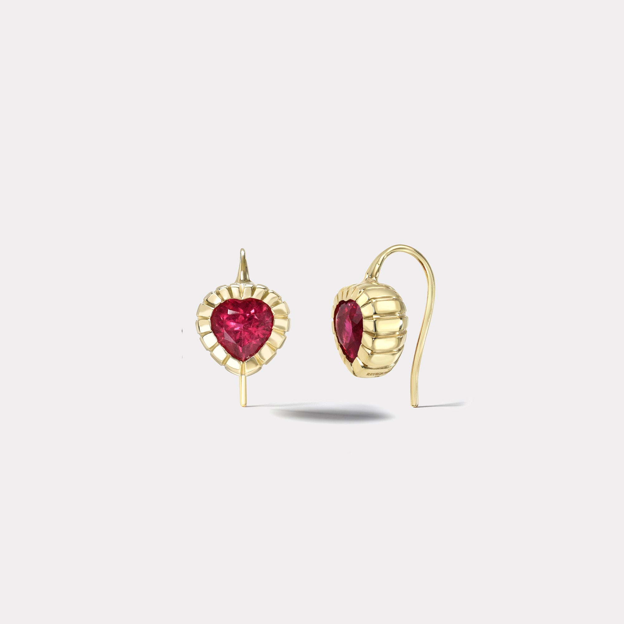 retrouvai 2.18ct Rubellite Heirloom Bezel Earrings