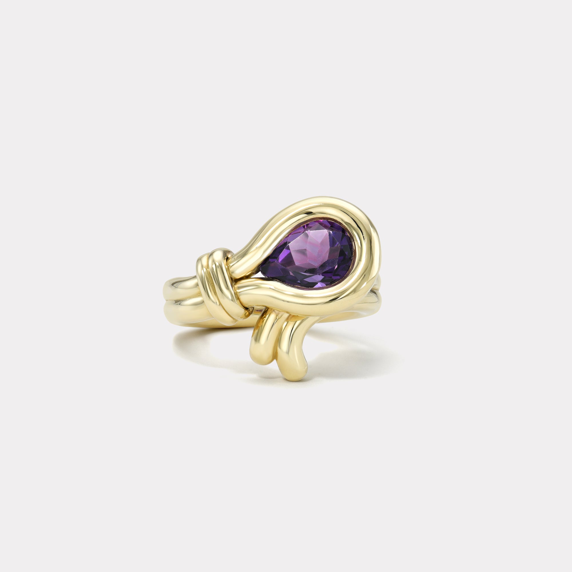 retrouvai 2.34ct Pear Amethyst Loop Ring