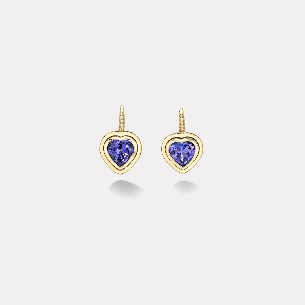 retrouvai 2.45ct Heart Tanzanite Bounce Earrings