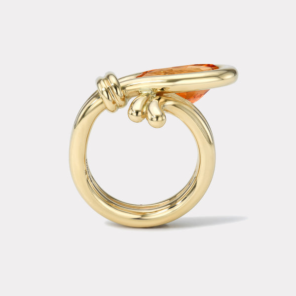 Retrouvai 2.54ct Spessatite Garnet Loop Ring