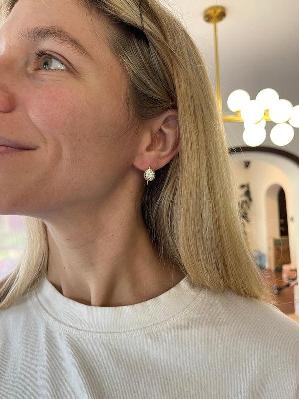 Retrouvai 2.73ct Diamond Heirloom Bezel Earrings