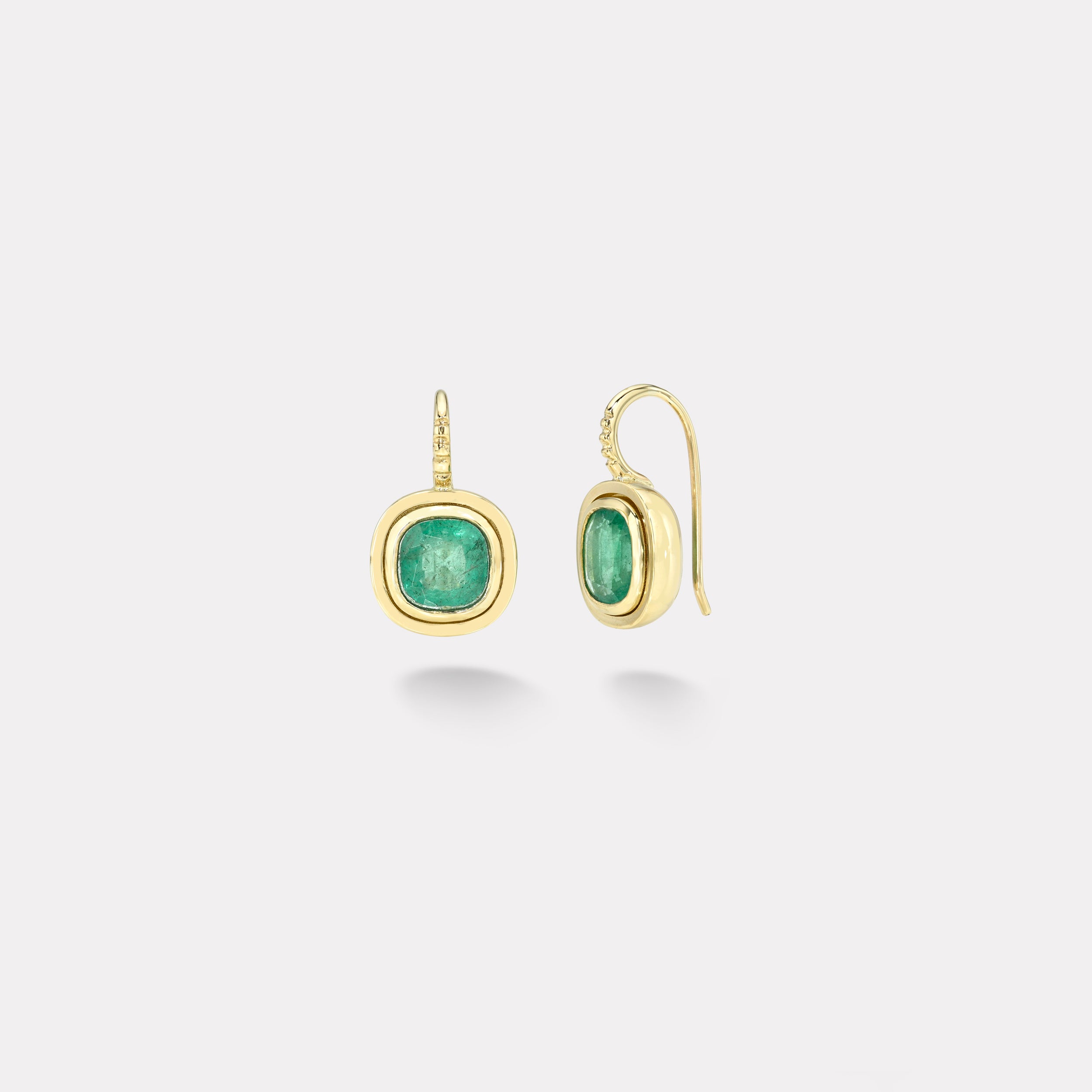 retrouvai 3ct Cushion Emerald Bounce Earrings