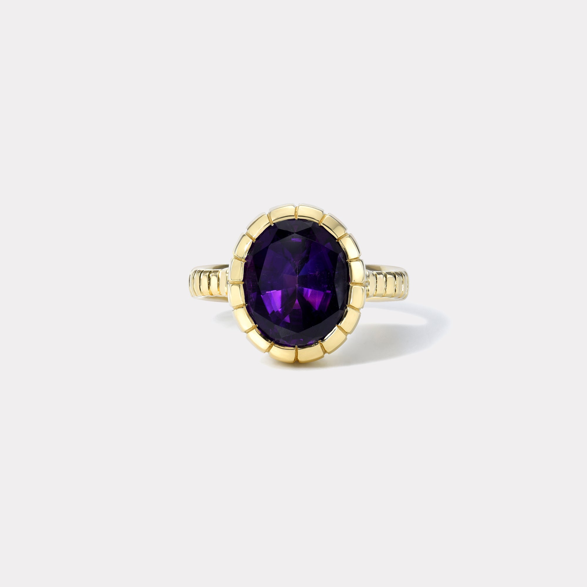 retrouvai 4.08ct Amethyst Heirloom Bezel Ring