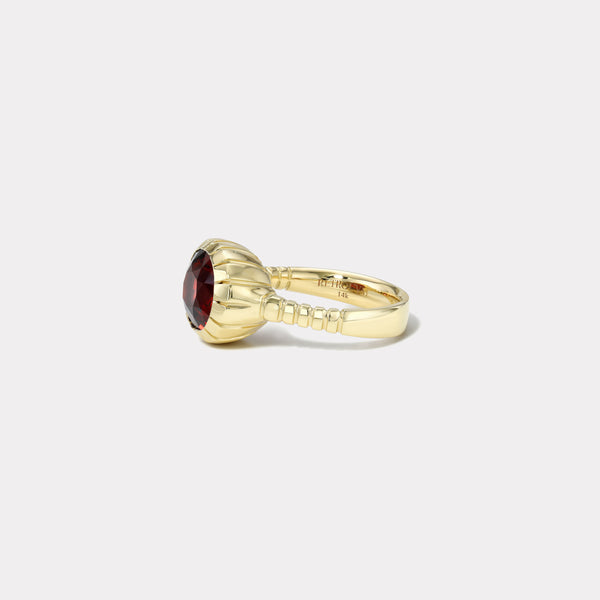 Retrouvai 4.39ct Garnet Heirloom Bezel Ring