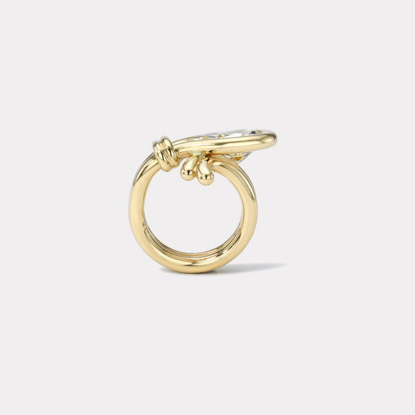 Retrouvai 5.01ct Pear Diamond Loop Rjng