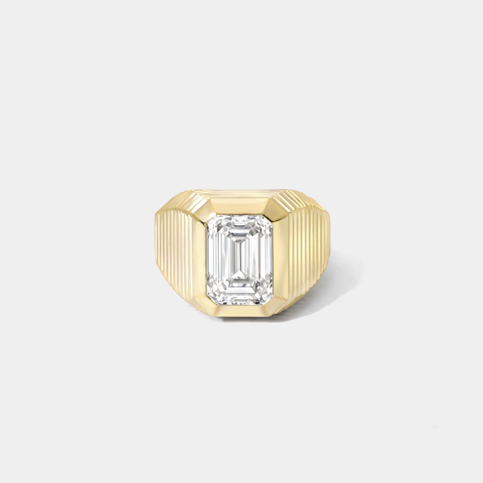 retrouvai 5.06ct Diamond Pleated Solitaire Ring