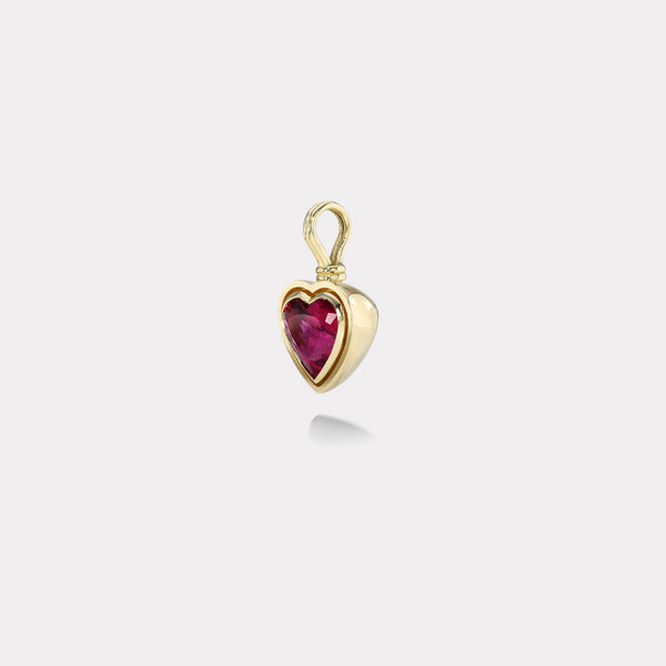 Retrouvai 5ct Rubellite Heart Bounce Charm
