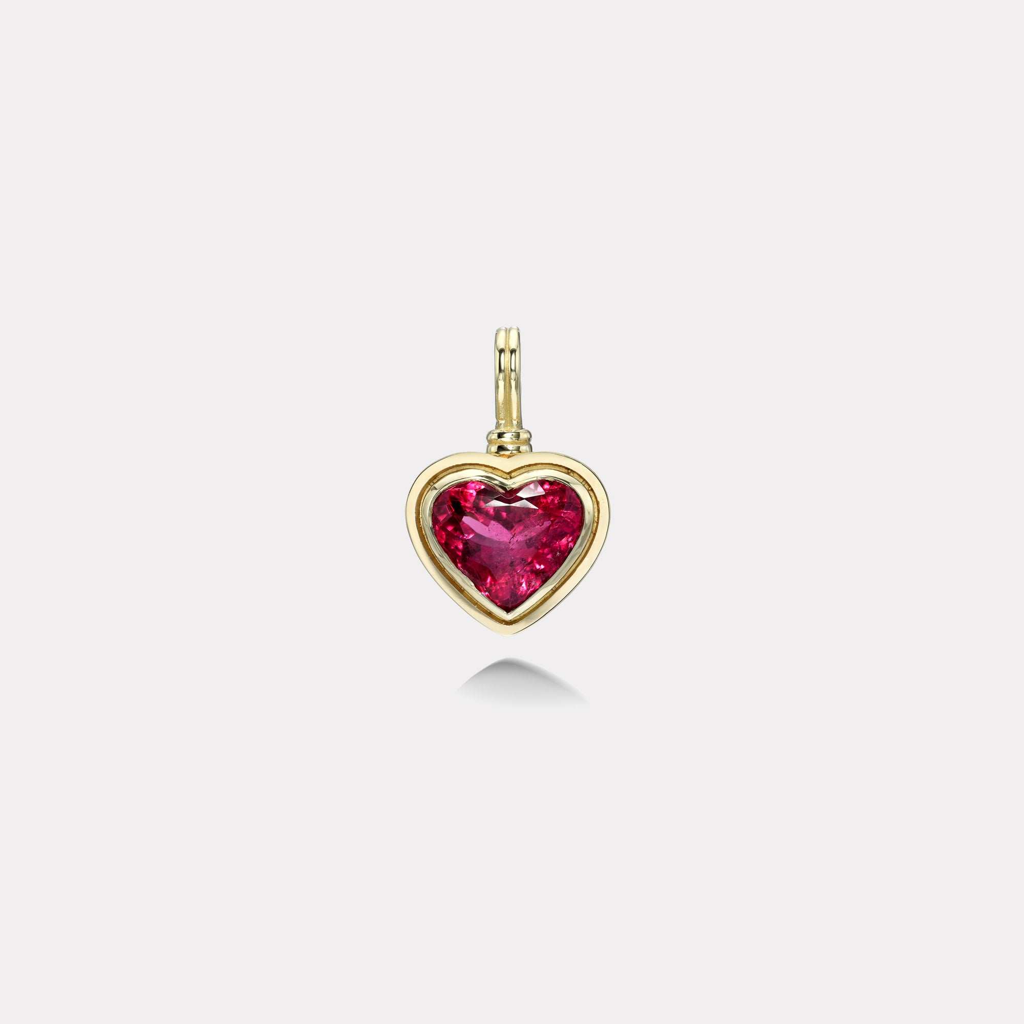retrouvai 5ct Rubellite Heart Bounce Charm
