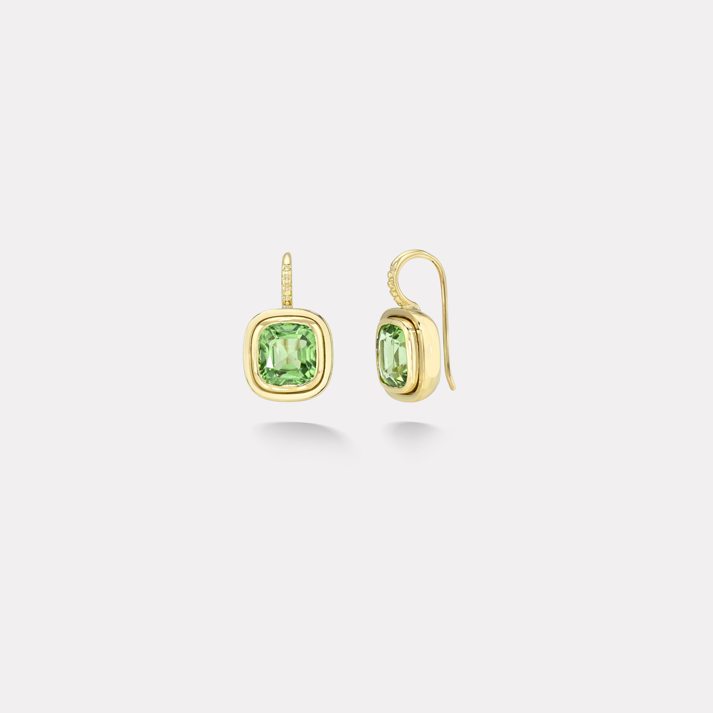 retrouvai 6.20ct Cushion Peridot Bounce Earrings