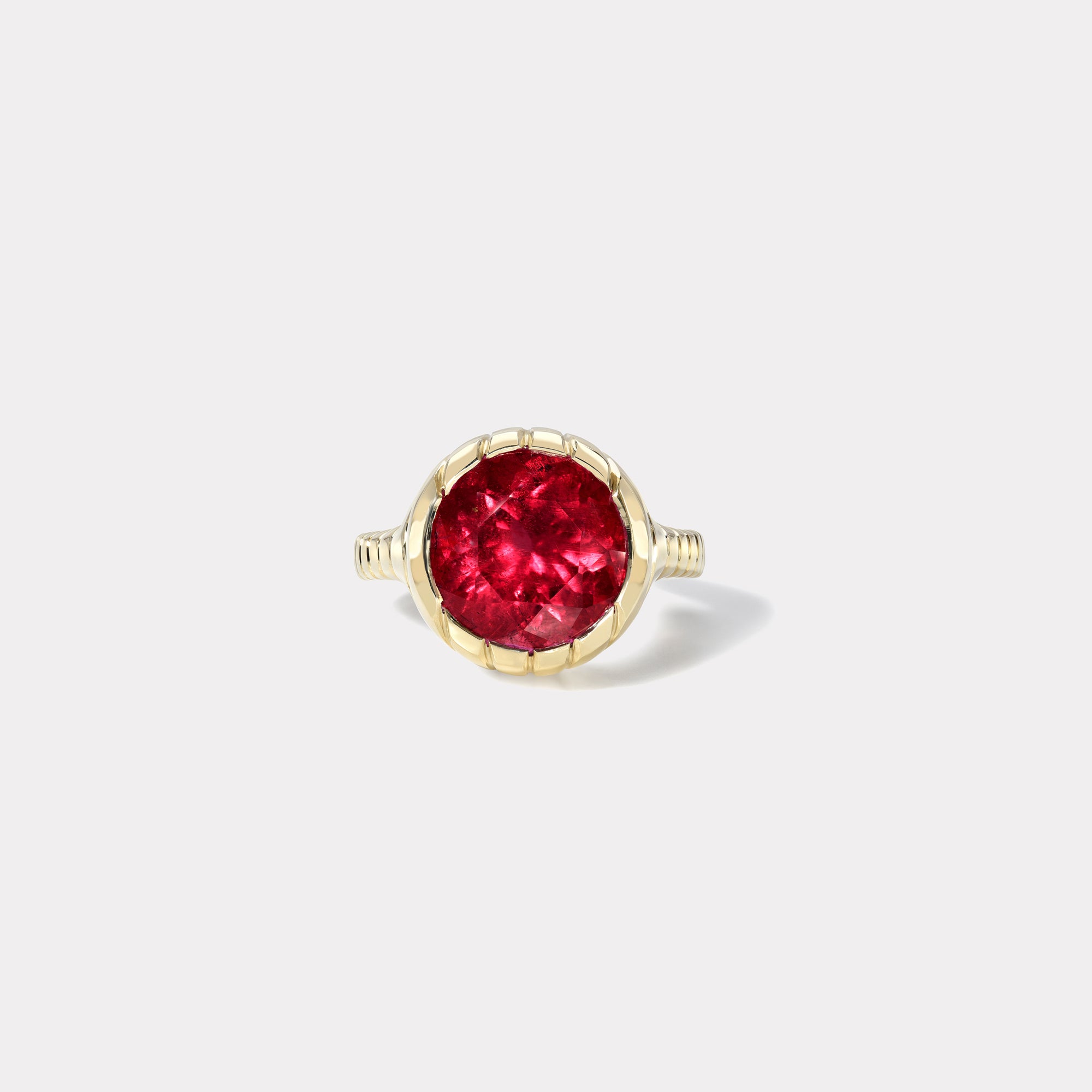 retrouvai 7.22ct Rubellite Heirloom Bezel Ring
