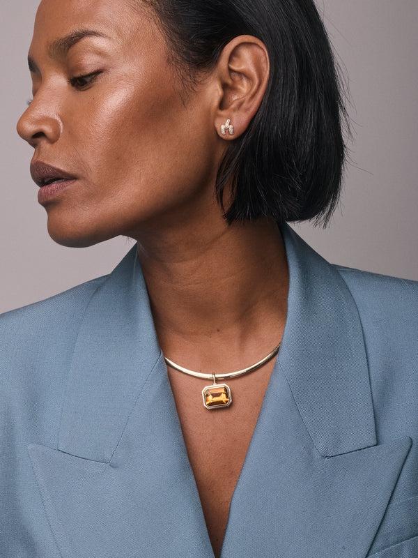 Retrouvai 8.62ct Emerald Cut Citrine Bounce Charm